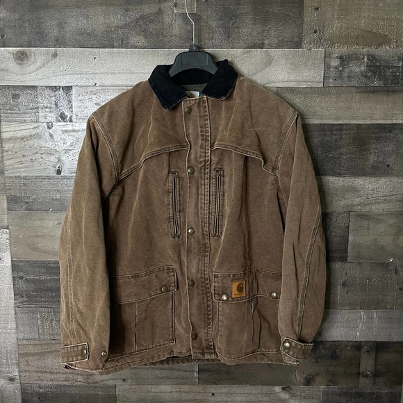 SOLD Vintage USA Carhartt Barn Blanket Lined Coat Large - Picture 1 of 3